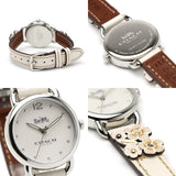 Coach Delancey White Dial Floral White Leather Strap Watch for Women - 14502760 Authentic Buy Shop Now