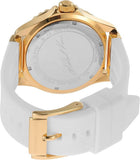 Michael Kors Everest Analog Gold Dial White Silicone Strap Watch For Women - MK7357 Authentic Buy Shop Now
