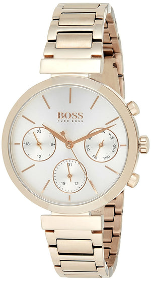 Hugo Boss Flawless Quartz White Dial Gold Steel Strap Watch for Women -1502531 Authentic Buy Shop Now