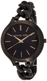 Michael Kors Slim Runway Black Dial Black Steel Strap Watch for Women - MK3317 Authentic Buy Shop Now