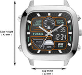 Fossil Retro Analog-Digital Black Dial Silver Steel Strap Watch for Men - FS5890 Authentic Buy Shop Now