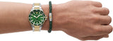 Emporio Armani Diver Chronograph Green Dial Two Tone Steel Strap Watch For Men - AR80063 Authentic Buy Shop Now