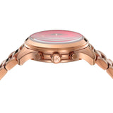 Michael Kors Runway Chronograph Pink Dial Rose Gold Steel Strap Watch For Women - MK7352 Authentic Buy Shop Now