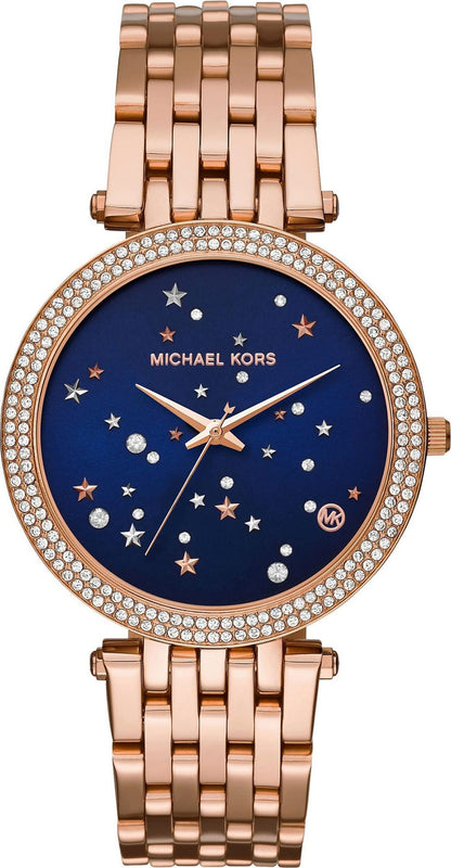 Michael Kors Darci Blue Dial Rose Gold Steel Strap Watch for Women - MK3728 Authentic Buy Shop Now