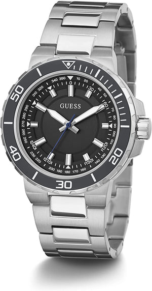 Guess Track Black Dial Silver Steel Strap Watch for Men - GW0426G1 Authentic Buy Shop Now