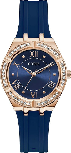 Guess Cosmo Diamonds Blue Blue Dial Blue Silicone Strap Watch for Women - GW0034L4 Authentic Buy Shop Now