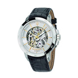 Maserati Ingegno Automatic Black Skeleton Dial Black Leather Strap Watch For Men - R8821119002 Authentic Buy Shop Now
