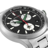 Gucci G-Timeless Chronograph Black Dial Silver Steel Strap Watch For Men - YA126267 Authentic Buy Shop Now