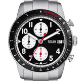 Fossil Sport Tourer Chronograph Black Dial Silver Steel Strap Watch for Men - FS6045 Authentic Buy Shop Now
