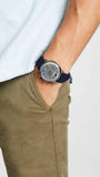Emporio Armani Aviator Quartz Grey Dial Blue Fabric Strap Watch For Men - AR11144 Authentic Buy Shop Now
