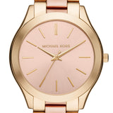 Michael Kors Slim Runway Pink Dial Two Tone Steel Strap Watch for Women - MK3493 Authentic Buy Shop Now