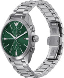 Emporio Armani Chronograph Green Dial Silver Steel Strap Watch For Men - AR11480 Authentic Buy Shop Now