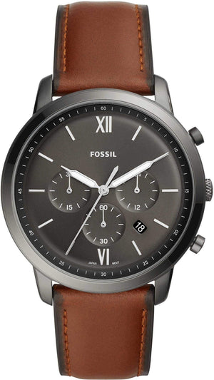 Fossil Neutra Chronograph Grey Dial Brown Leather Strap Watch for Men - FS5512 Authentic Buy Shop Now