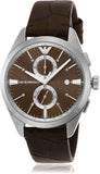 Emporio Armani Claudio Chronograph Brown Dial Brown Leather Strap Watch For Men - AR11482 Authentic Buy Shop Now