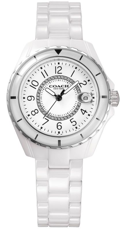 Coach Preston White Dial White Steel Strap Watch for Women - 14503462 Authentic Buy Shop Now