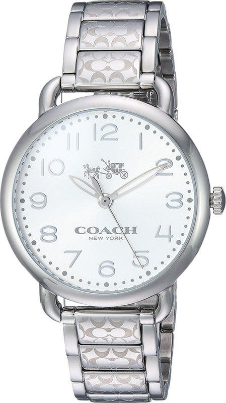 Coach Delancey White Dial Silver Steel Strap Watch for Women - 14502495 Authentic Buy Shop Now