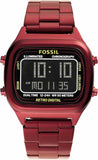 Fossil Retro Analog-Digital Black Dial Red Steel Strap Watch for Men - FS5897 Authentic Buy Shop Now