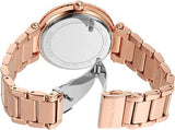 Michael Kors Parker Three-Hand Mother of Pearl White Dial Rose Gold Steel Strap Watch For Women - MK4695 Authentic Buy Shop Now