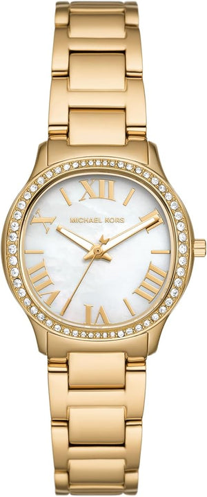 Michael Kors Sage Analog White Dial Gold Steel Strap Watch for Women - MK4822 Authentic Buy Shop Now