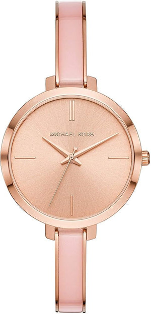 Michael Kors Jaryn Analog Gold Dial Pink Steel Strap Watch For Women - MK4343 Authentic Buy Shop Now