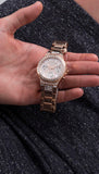Guess Moonlight Multi Function Diamonds White Dial Rose Gold Steel Strap Watch for Women - GW0320L3 Authentic Buy Shop Now