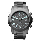 Marc Jacobs Larry Chronograph Black Dial Gunmetal Grey Steel Strap Watch for Men - MBM5031 Authentic Buy Shop Now