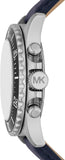 Michael Kors Everest Chronograph Black Dial Blue Leather Strap Watch For Men - MK9091 Authentic Buy Shop Now