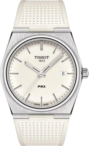 Tissot PRX 40 White Dial White Rubber Strap Watch For Men - T137.410.17.011.00 Authentic Buy Shop Now