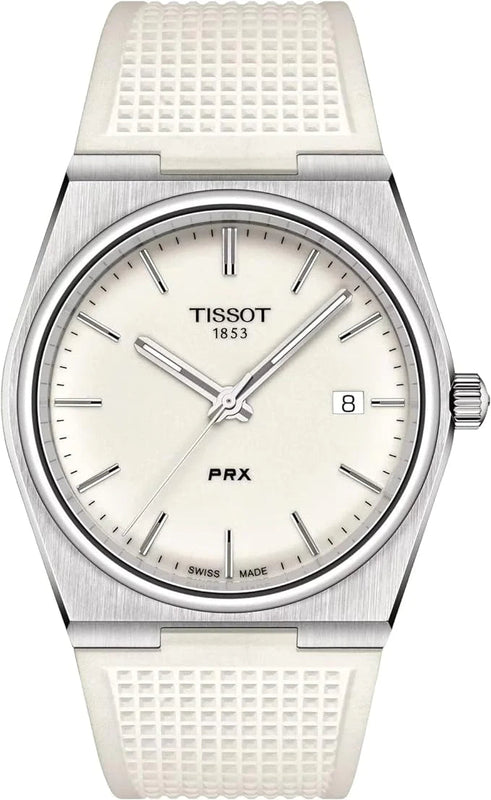 Tissot PRX 40 White Dial White Rubber Strap Watch For Men - T137.410.17.011.00 Authentic Buy Shop Now