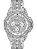 Bulova Crystal Collection Pave Silver Dial with Crystals Silver Steel Strap Watch for Men - 96C134 Authentic Buy Shop Now
