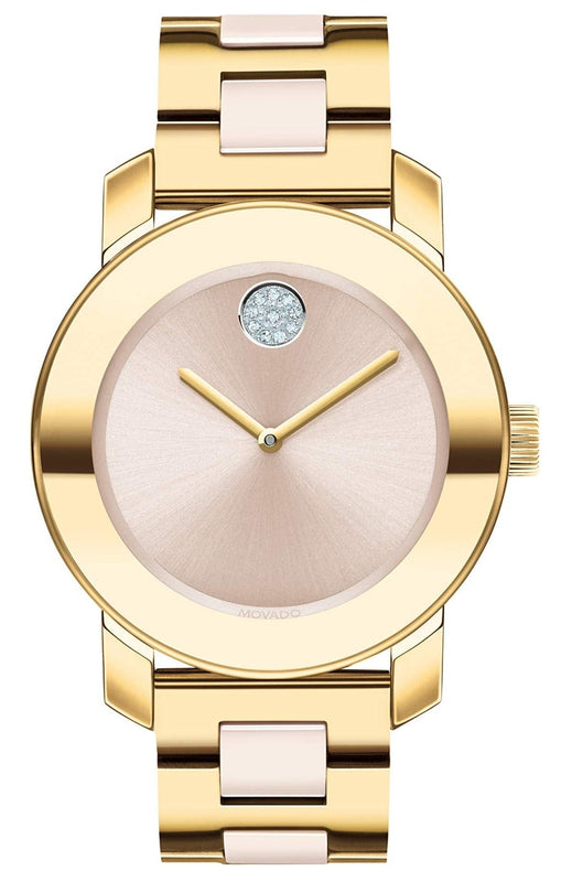 Movado Bold Beige Dial Two Tone Steel Strap Watch For Women - 3600640 Authentic Buy Shop Now