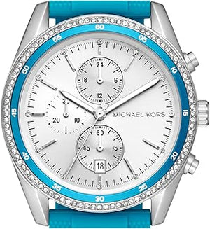 Michael Kors Hadyn Analog Silver Dial Blue Rubber Strap Watch for Women - MK7485 Authentic Buy Shop Now