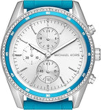 Michael Kors Hadyn Analog Silver Dial Blue Rubber Strap Watch for Women - MK7485 Authentic Buy Shop Now