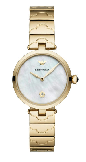 Emporio Armani Arianna Mother of Pearl Dial Gold Steel Strap Watch For Women - AR11198 Authentic Buy Shop Now