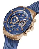 Guess Poseidon Chronograph Blue Dial Blue Silicone Strap Watch For Men - GW0425G3 Authentic Buy Shop Now