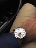 Fossil Townsman Automatic White Dial Black Leather Strap Watch for Men - ME3104 Authentic Buy Shop Now