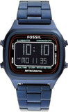 Fossil Retro Analog-Digital Black Dial Blue Steel Strap Watch for Men - FS5896 Authentic Buy Shop Now