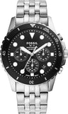 Fossil FB-01 Chronograph Black Dial Silver Steel Strap Watch for Men - FS5837 Authentic Buy Shop Now