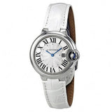 Cartier Ballon Bleu De Cartier Silver Dial White Leather Strap Watch for Women - W6920086 Authentic Buy Shop Now