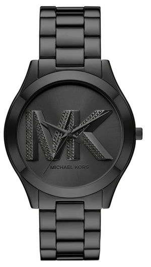 Michael Kors Slim Runway Analog Black Dial Black Steel Strap Watch For Women - MK4734 Authentic Buy Shop Now
