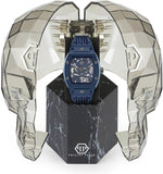 Philipp Plein The SKeleton Blue Dial Blue Silicone Strap Watch for Men - PWVBA0323 Authentic Buy Shop Now