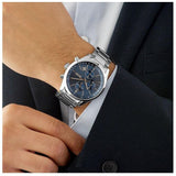 Hugo Boss Grand Prix Blue Dial Silver Steel Strap Watch for Men - 1513478 Authentic Buy Shop Now