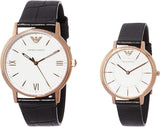 Emporio Armani Kappa Quartz White Dial Black Leather Strap Watch For Men - AR80015 Authentic Buy Shop Now