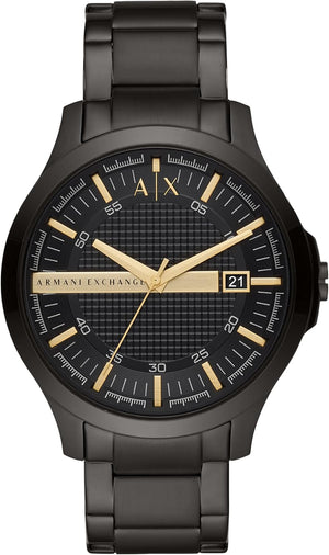 Armani Exchange Hampton Chronograph Black Dial Black Steel Strap Watch For Men - AX2413 Authentic Buy Shop Now