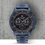Tommy Hilfiger Luca Chronograph Grey Dial Blue Steel Strap Watch For Men - 1710493 Authentic Buy Shop Now
