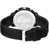 Lacoste 12.12 Chronograph Black Dial Black Silicon Strap Watch for Men - 2011243 Authentic Buy Shop Now