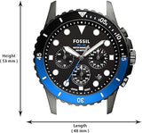 Fossil FB-01 Chronograph Black Dial Grey Steel Strap Watch for Men - FS5835 Authentic Buy Shop Now