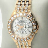 Bulova Phantom White Dial with Swarovski Baguettes Rose Gold Steel Strap Watch for Women - 98L268 Authentic Buy Shop Now