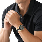 Michael Kors Everest Chronograph Black Dial Two Tone Steel Strap Watch For Men - MK8979 Authentic Buy Shop Now