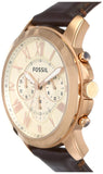 Fossil Grant Chronograph White Dial Brown Leather Strap Watch for Men - FS4991 Authentic Buy Shop Now